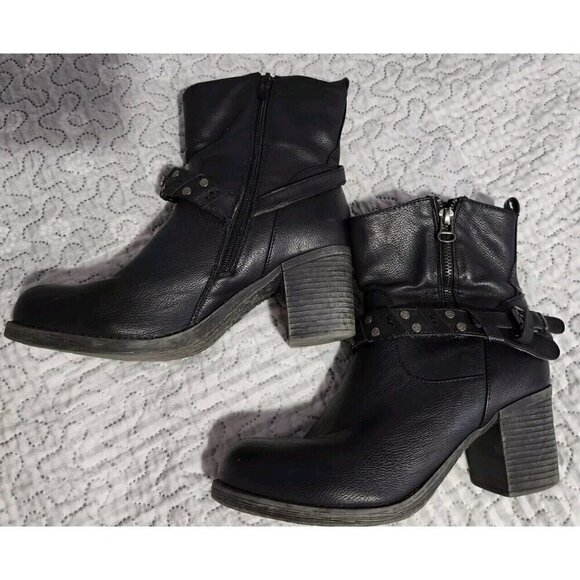 Vangelo Womens Moto Boots Black Leather 39 - Picture 2 of 6